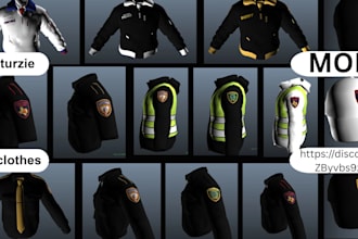 fivem clothing, eup mc kutties vests chains for fivem roleplay servers