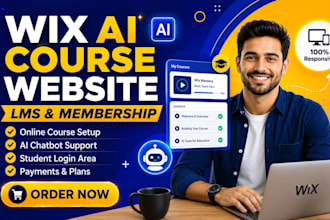 create wix ai course website, online learning platform and membership site