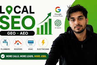 do local SEO, GEO and aeo for plumbers roofers hvac and electricians
