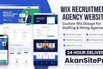design wix recruitment website for wix staffing agency hiring company