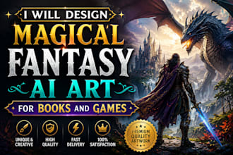 design magical fantasy ai art for books and games