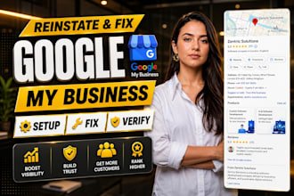 setup google my business, optimize gmb, reinstate gmb, gmb profile verification