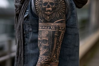 create a tattoo design of tattoo sleeve