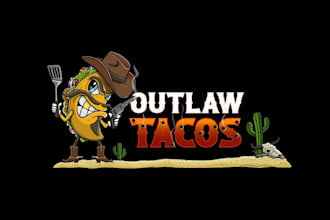 make killer logo for our restaurant food trucks outlaw tacos