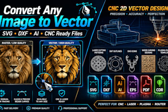 convert jpg png to vector svg dxf for cnc cutting