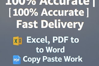 do accurate data entry, excel sheet and copy paste work