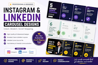 design professional instagram and linkedin carousel posts