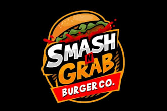 design artwork burger restaurant food logo