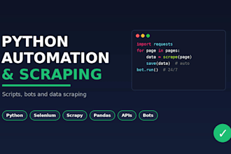 write a python script for automation, web scraping or bots