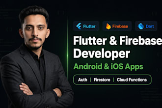 develop flutter firebase app for android and ios with firestore and auth