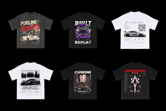 design automotive streetwear and custom car t shirt designs