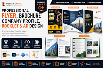 design custom flyers, brochures, catalogs, booklets, and ads