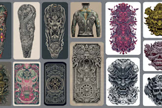 create custom tattoo designs in any style full sleeves back chest and more