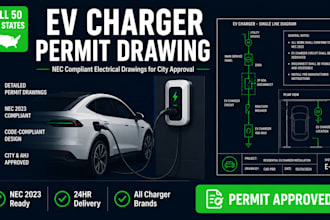 create ev charger permit drawing nec compliant