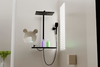 3d interior design and rendering for bathroom