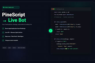 convert your tradingview pinescript strategy into a live python trading bot