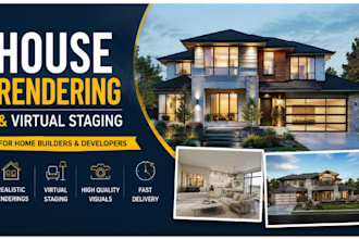 create house rendering, new home virtual staging for home builder and developers