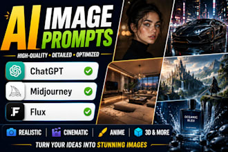 generate ai image prompts for midjourney, chatgpt and flux