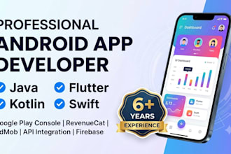 develop mobile apps in java kotlin and flutter professionally