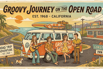 make retro and vintage illustration