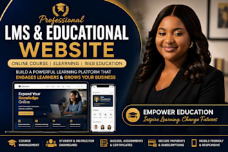 develop lms educational website online course web education elearning website