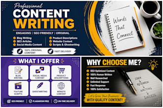 write social media content, blogs and scripts