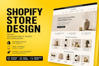 design german shopify store with a shopify modern theme design, eu shopify setup