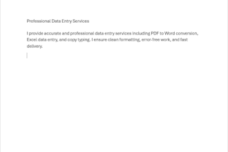 professional data entry and document typing services