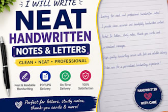 write neat handwritten notes, letters, thank you cards, and personalized message