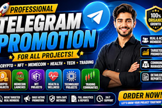 professional telegram promotion for crypto, nft, meme coin and trading