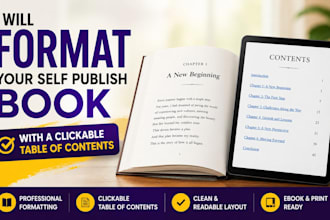 format your self publish book with a clickable table of contents