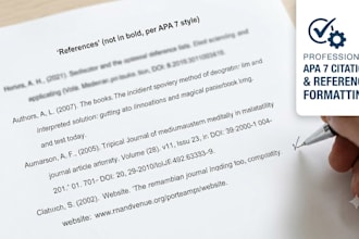 professionally format and fix your apa 7 citations and references