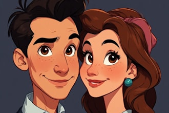 make a realistic couple portrait for gifts or decor