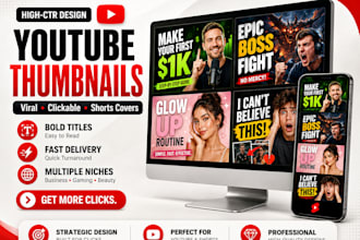 design viral youtube thumbnails and shorts covers