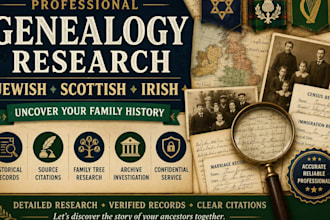 do jewish, scottish and ireland ancestry genealogy research, citation record