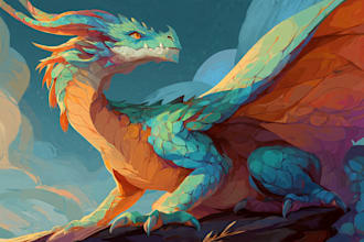 draw your dnd dungeon and dragon in cartoon or anime style