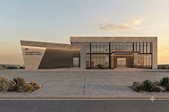 commercial building exterior rendering