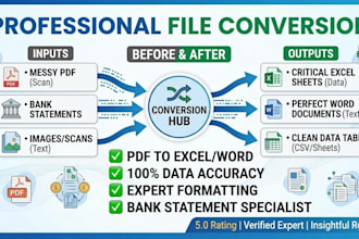 convert PDF to excel, PDF to word and do document formatting