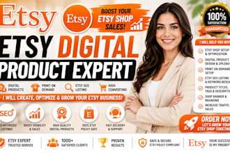 setup etsy shop etsy digital product etsy print on demand etsy seo listing