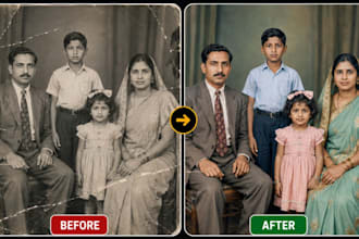 restore old damaged photos with natural HD quality