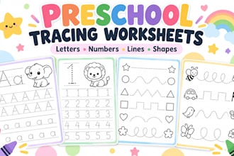 design printable tracing worksheets for preschool kids