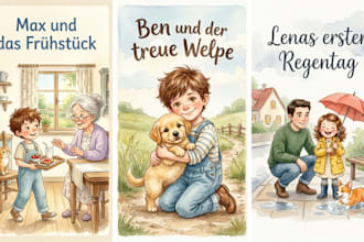 aquarell kinderillustration für kinderbuch und geschichtenbuch