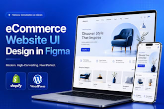 design a shopify or woocommerce ecommerce website UI in figma