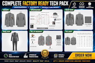 design fashion apparel, clothing tech pack, technical sketch