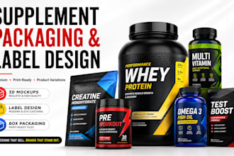 design premium supplement packaging and label design