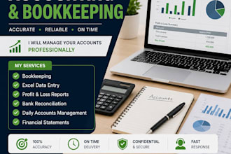 do bookkeeping, accounting, and excel financial reports