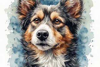custom pet portrait, dog portrait, cat portrait