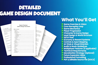 create a professional game design document gdd for your game
