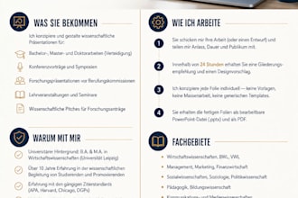 design professional academic slides in german