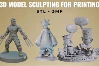 sculpt custom 3d model stl characters for 3d printing and collectibles